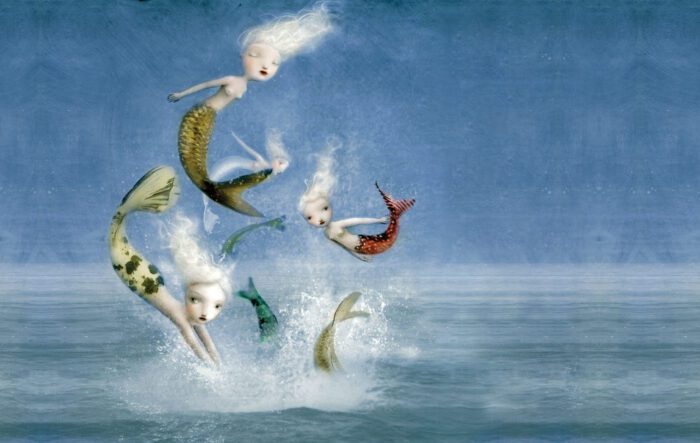 Carta Da Parati Mermaids - Inkiostro Bianco - immagine 3