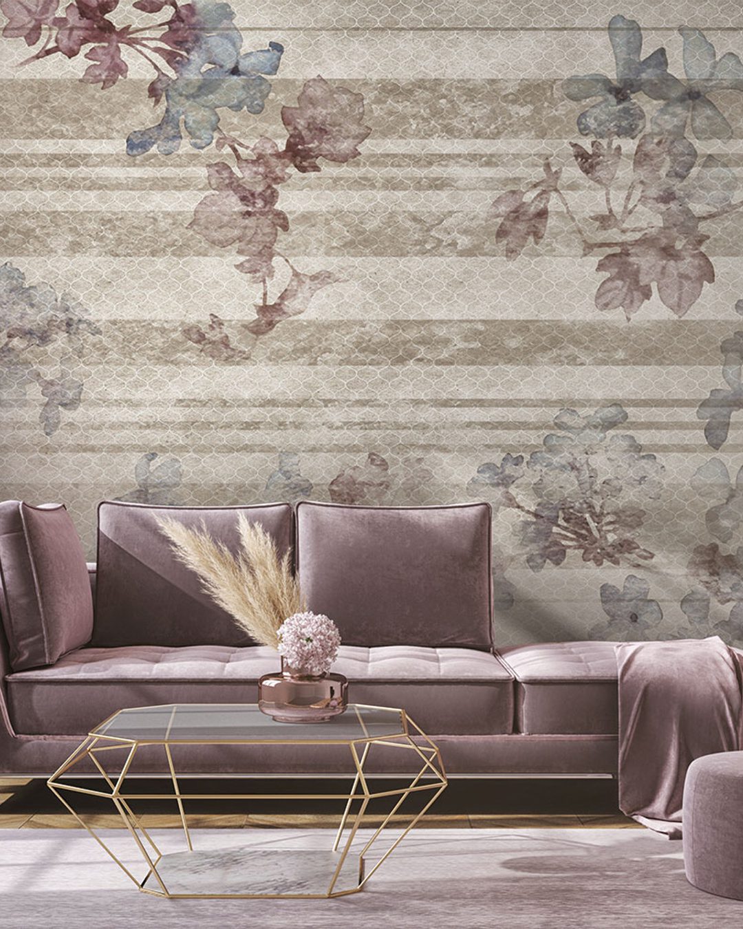 Modern home interior background, wall mockup, 3D render Carta Da Parati Cherry - Inkiostro Bianco - immagine 1
