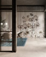 Carta Da Parati Flowerlines - Inkiostro Bianco