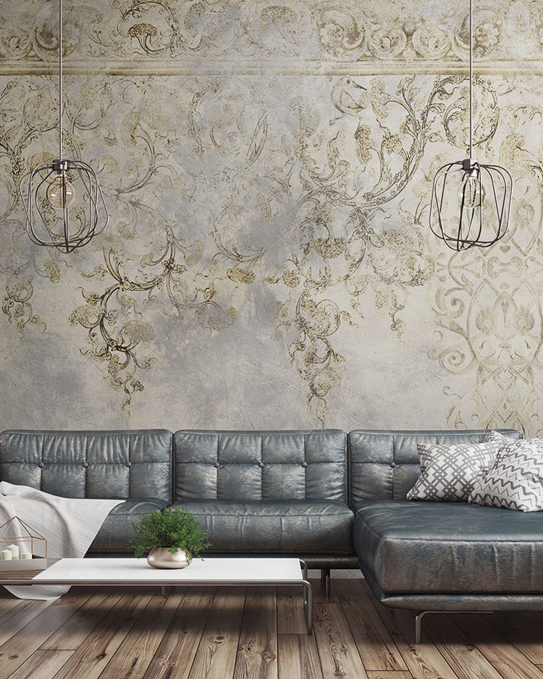 Modern interior of loft 3d rendering Carta Da Parati Glory - Inkiostro Bianco - immagine 1