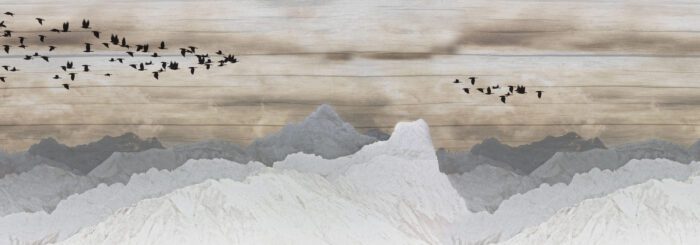 Carta Da Parati Peaks - Inkiostro Bianco - immagine 3