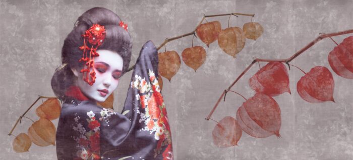 Carta Da Parati Maiko - Inkiostro Bianco - immagine 2