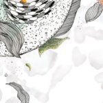 Carta Da Parati Fishes - Inkiostro Bianco - immagine 3