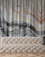 Carta Da Parati Marble Curtain - Inkiostro Bianco