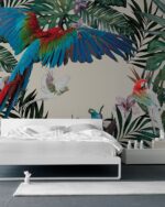 Carta Da Parati Parrots - Inkiostro Bianco