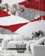 Carta Da Parati Scarlet Terrain - Inkiostro Bianco