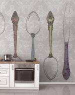 Carta Da Parati Silverware - Inkiostro Bianco