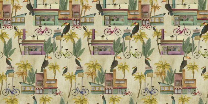 Carta Da Parati South Beach - Inkiostro Bianco - immagine 3