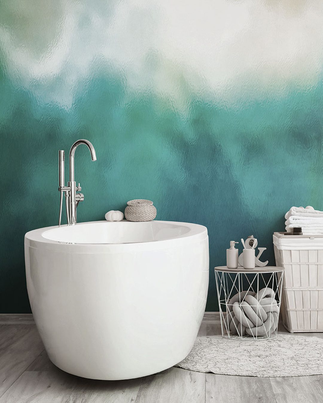 Stylish interior of modern bathroom Vento Wallpaper - Inkiostro Bianco - immagine 1