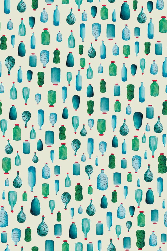 Carta Da Parati Bottle Fly - Inkiostro Bianco - immagine 2