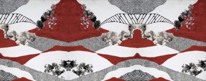 Carta Da Parati Scarlet Terrain - Inkiostro Bianco - immagine 3