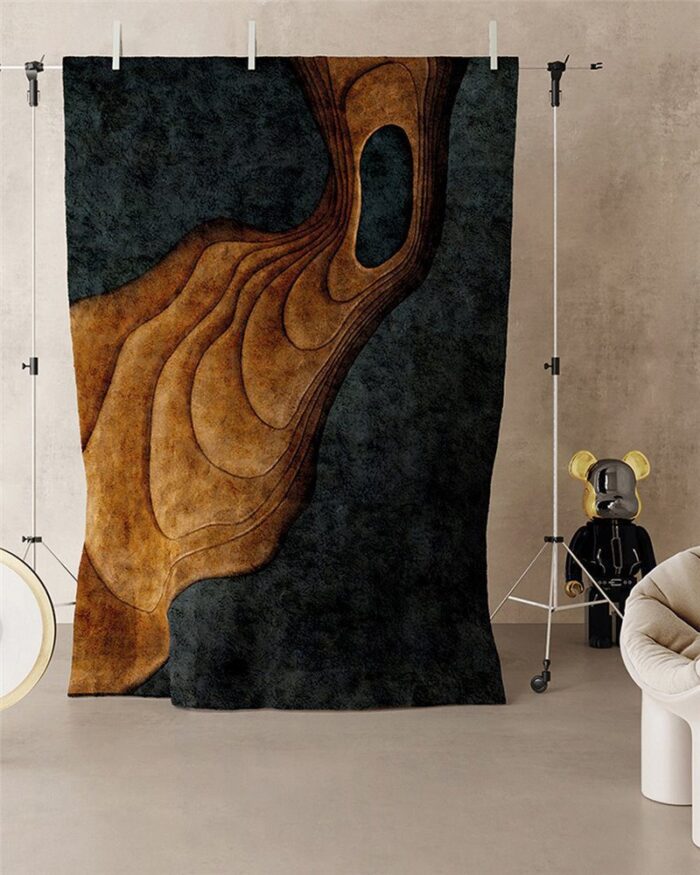 Tappeto Woodwaves 200x200cm IRWSMU2201 - Inkiostro Bianco - immagine 2